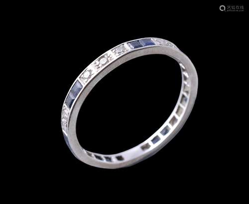 A sapphire and diamond eternity ring