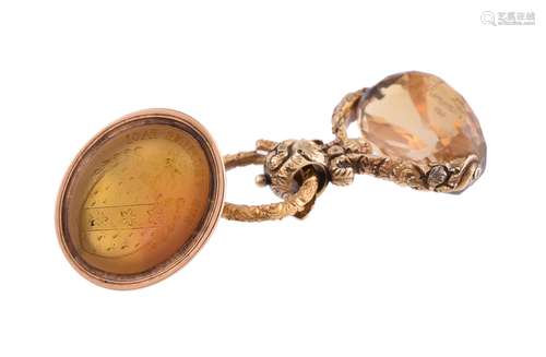 A Regency citrine swivel fob seal