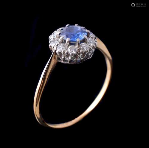 A sapphire and diamond ring