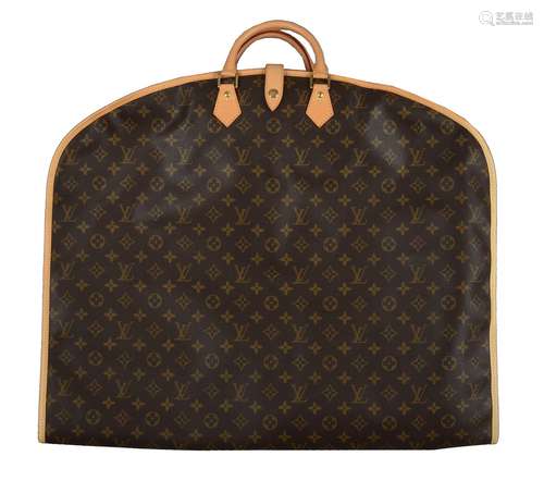 Louis Vutton, a monogrammed canvas suit carrier