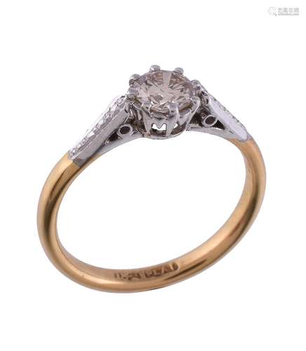 A diamond single stone ring