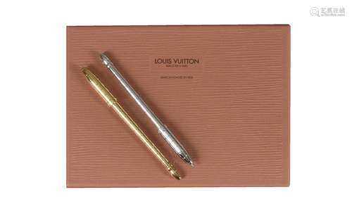 Louis Vuitton, a gold plated and leather ball point pen