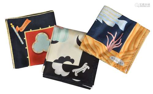 Bulgari, Mare Allegro, a silk scarf by Davide Pizzigoni