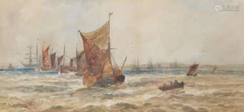 Thomas Bush Hardy (British 1842-1897), Shipping off the coast