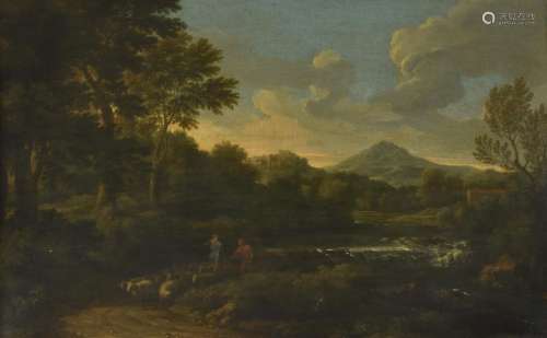 Circle of Gaspard Dughet (French 1615-1675) , Landscape with shepherd
