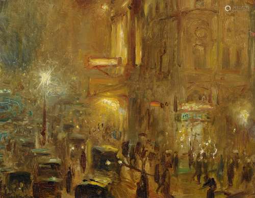 Arthur Hacker (British 1858-1919) , Study for 'Piccadilly Circus'