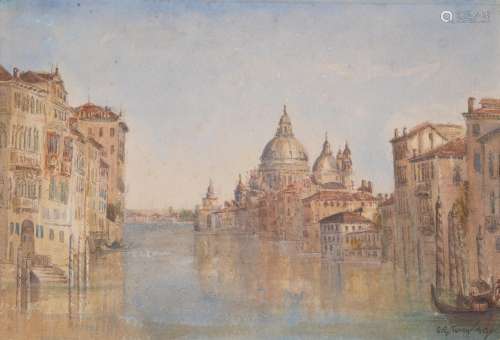 S. G. Tovey (British 19th century) , Venetian Canal scene with Santa Maria della Salute