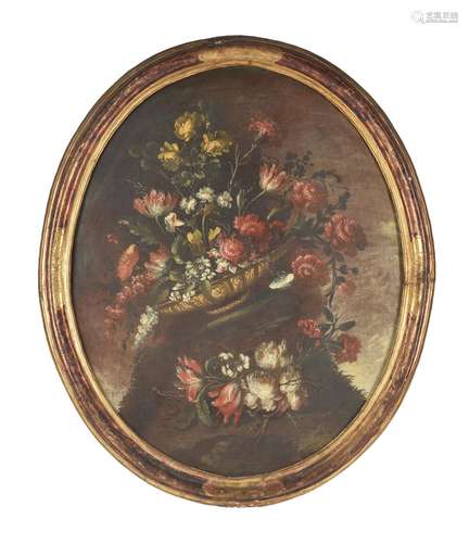 Italian School (19th century), Still life of flowers