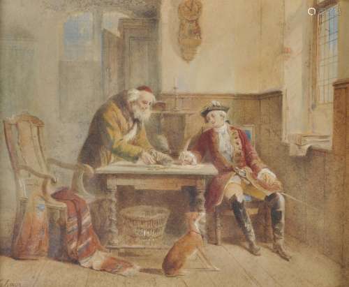 Attributed to Louis Von Hagn (German 1819-1898), The moneylender
