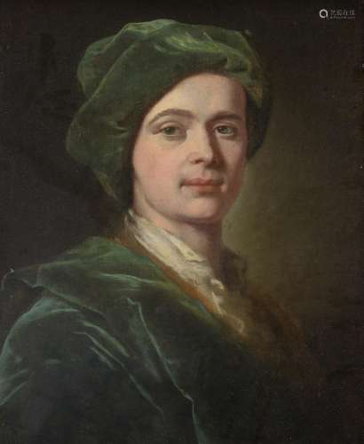 Italian School (18th century), Portrait of a man, bust-length, in a green velvet attire