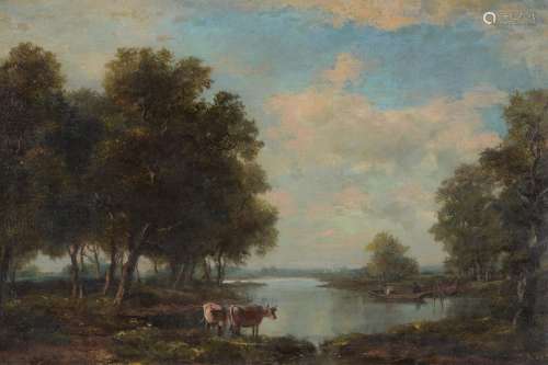 Follower of Sam Bough, Cows watering