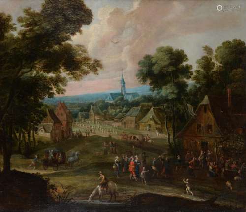 Flemish School (Late 17th Century) , The village gathering