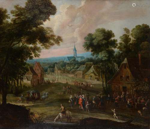 Flemish School (Late 17th Century) , The village gathering