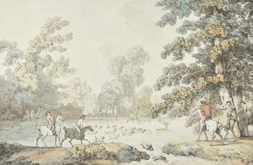 Thomas Rowlandson (British 1766-1827), A Stag Hunt