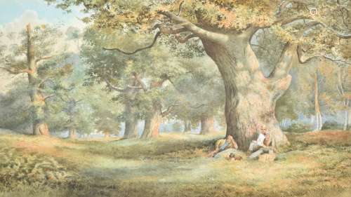 George Vicat Cole (British 1833-1893), The Picnic, Savernake Forest