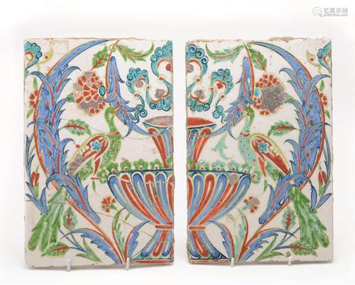 A pair of Iznik style tiles