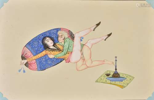 An album of twenty Persian 'erotic' watercolours