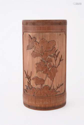 A Japanese Bamboo Brush Pot