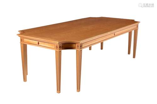 David Linley, a sycamore, a ripple maple, and American walnut inset dining table