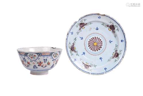 An English delft polychrome punch bowl