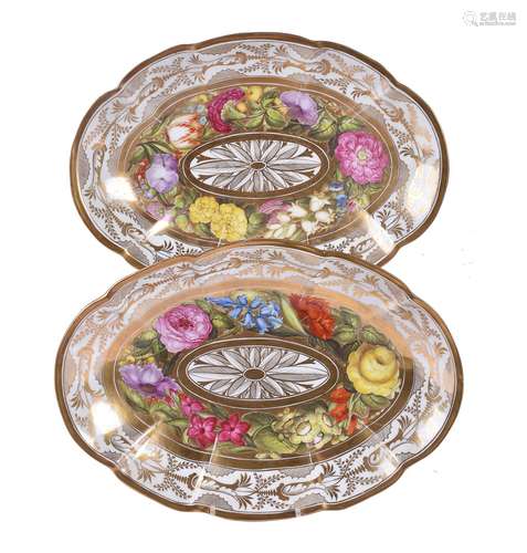 A pair of Coalport shaped oval serving dishes