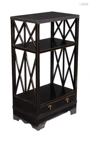 An ebonised Secessionist three tier étagère