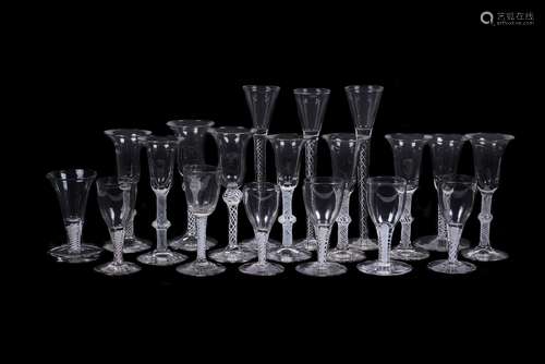 An assortment of Low Countries opaque-twist glasses