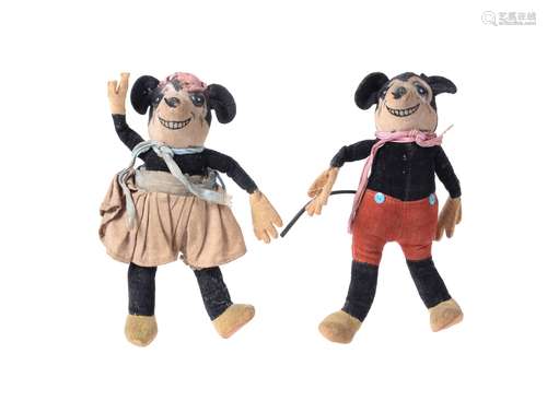 Deans Rag Book Co., a felt and plush Mickey and Minnie Mouse