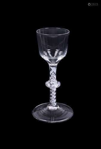 An opaque-twist wine glass