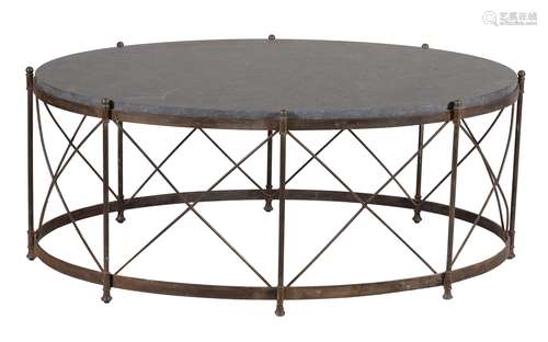 A wrought iron low centre table