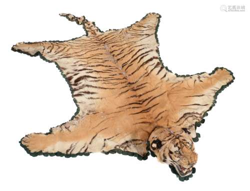 A tiger skin rug