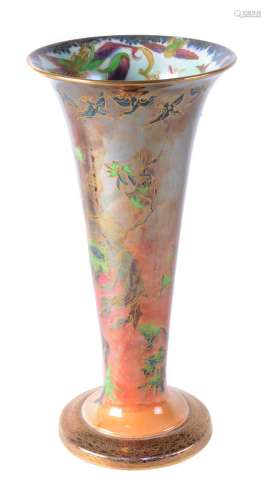 Daisy Makeig-Jones for Wedgwood, a Fairyland Lustre trumpet vase