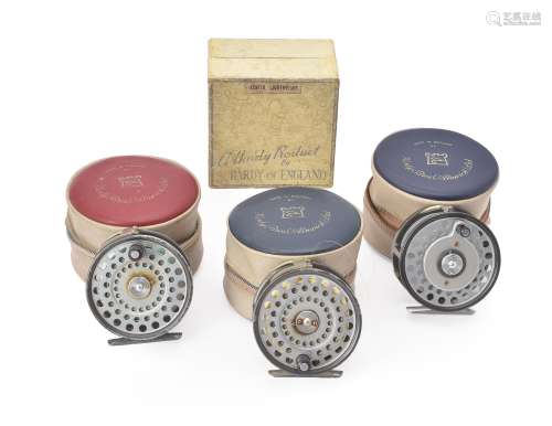 Hardy Bros Alnwick; three various 'The Zenith' fly reels