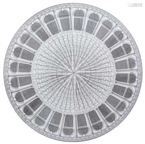 Piero Fornasetti (1913-1988) for Atelier Fornasetti, Architettura, a circular table