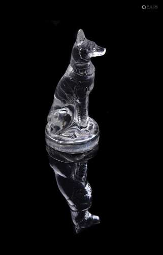 Lalique, René Lalique, Chien, a clear glass figure (cachet)