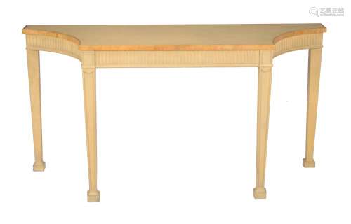 A cream painted and parcel gilt serving table