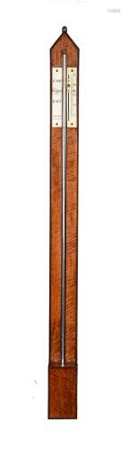 A Scottish Regency satinwood mercury stick barometer