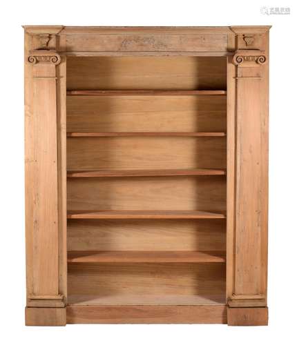 A pine open bookcase