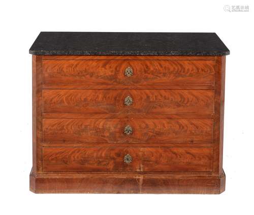 A Napoleon III figured mahogany commode