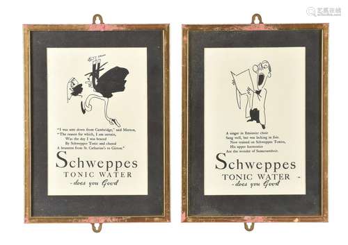 A set of eleven advertising prints for Schweppes 'Tonic Water - does you good' campaign