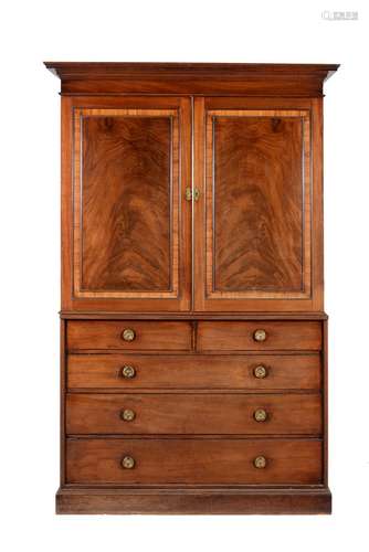 A George IV mahogany press cupboard