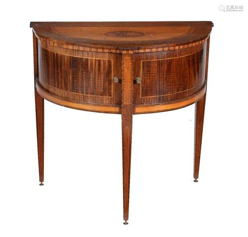 A mahogany and inlaid side table