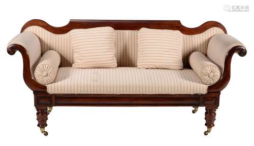 A William IV mahogany and upholstered sofa