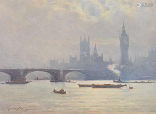 William Alister Macdonald (British 1861-1948), The Houses of Parliament; London Bridge (2)