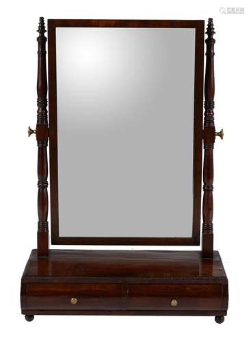 A Regency mahogany dressing mirror