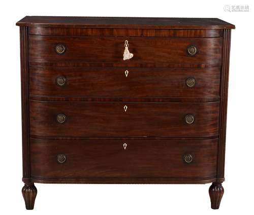 A Regency mahogany bowfront chest of drawers