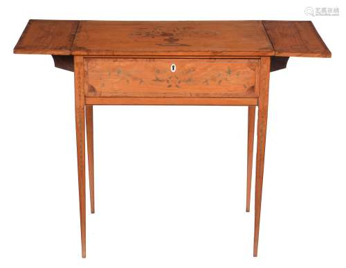 A George III satinwood, banded, and marquetry inlaid Pembroke table