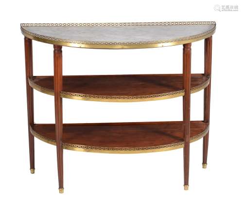 A French plum-pudding mahogany console table