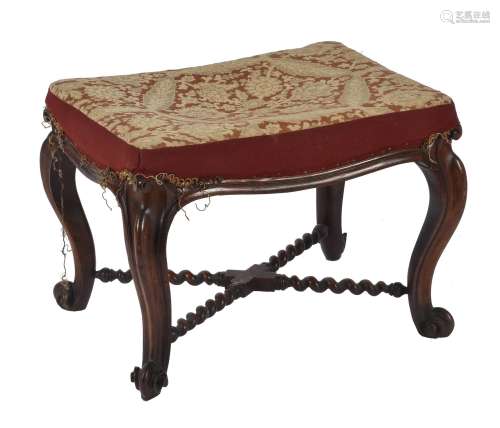 A Victorian rosewood foot stool
