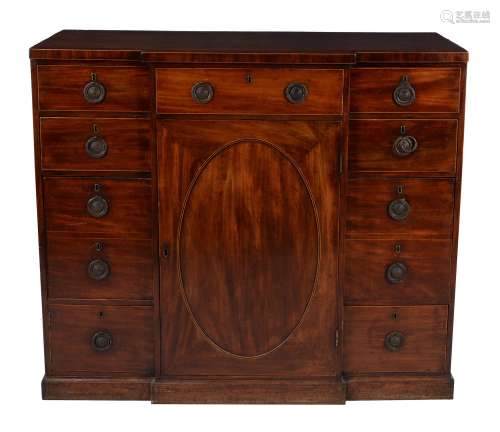 A Regency mahogany breakfront side cabinet